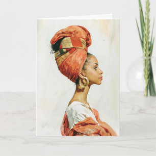 Elegant afrikansk kvinnlig porträtt kort