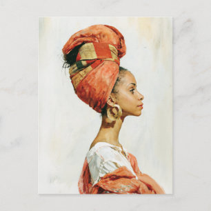 Elegant afrikansk kvinnlig porträtt vykort