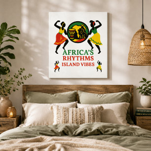 Elegant afrikansk ö-vibbar väggkonst canvastryck