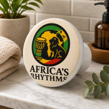 Elegant afrikansk tribal trumdans keramisk knopp