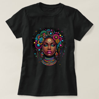 Elegant Afro American Black Girl med Bling T Shirt