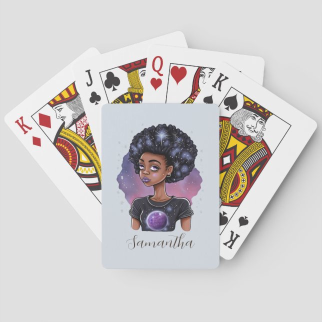 Elegant Afro Woman Casinokort (Baksidan)