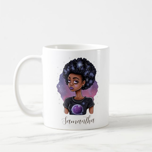 Elegant Afro Woman Kaffemugg (Vänster)