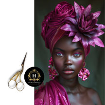 Elegant afroamerikansk lila blomsterdecoupage