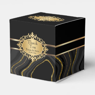 Elegant Agat Marmor med Svart och Guld Presentaskar