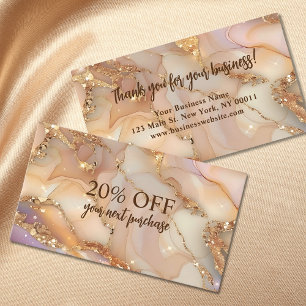 Elegant Agate Glitter Business Rabattkort