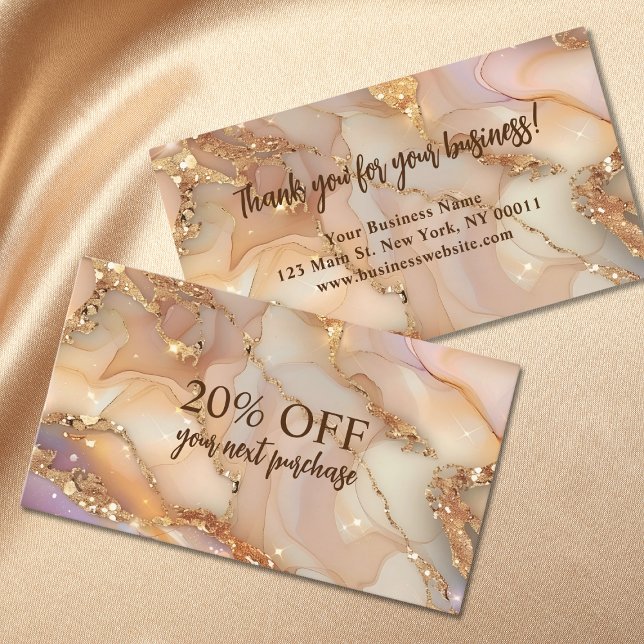 Elegant Agate Glitter Business Rabattkort (Skapare uppladdad)