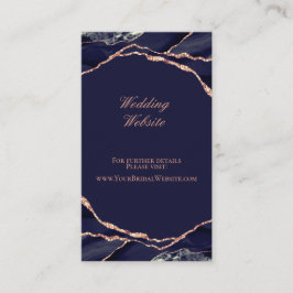 Elegant Agate Navy Ro Guld Bröllop Tilläggskort