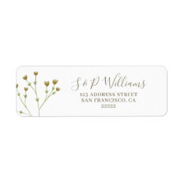 Elegant Airy Simple Wildblomma Returadress Returadress Etikett