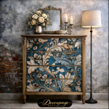Elegant Akantusbladste/Beige Barockdecoupage