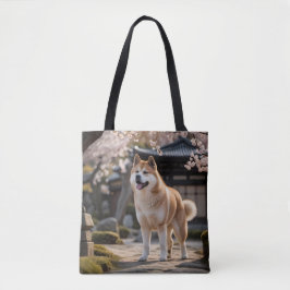 Elegant Akita Shoulder Tote Tygkasse