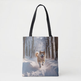 Elegant Akita Shoulder Tote Tygkasse