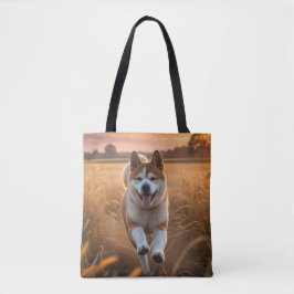 Elegant Akita Shoulder Tote Tygkasse