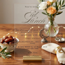 Elegant akryl Eid-lunch Minimalistisk islamisk fes