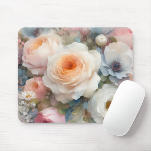 Elegant akvarell Aquarell konst Blommor Rosor Musmatta
