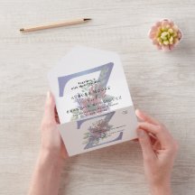 Elegant akvarell av en röd och blå blomsterbukett