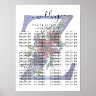 Elegant akvarell av en röd och blå blomsterbukett poster