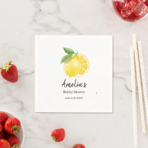 Elegant akvarell citron italiensk squeeze pappersservett