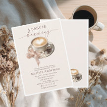 Elegant akvarell en baby brygger kaffe brawn