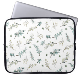 Elegant akvarell Eukalyptus Grönska Mönster Laptop Fodral