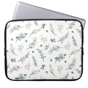 Elegant akvarell Eukalyptus Grönska Mönster Laptop Fodral
