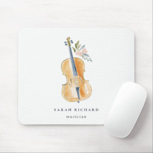 Elegant akvarell gitarr musiker musiklärare musmatta