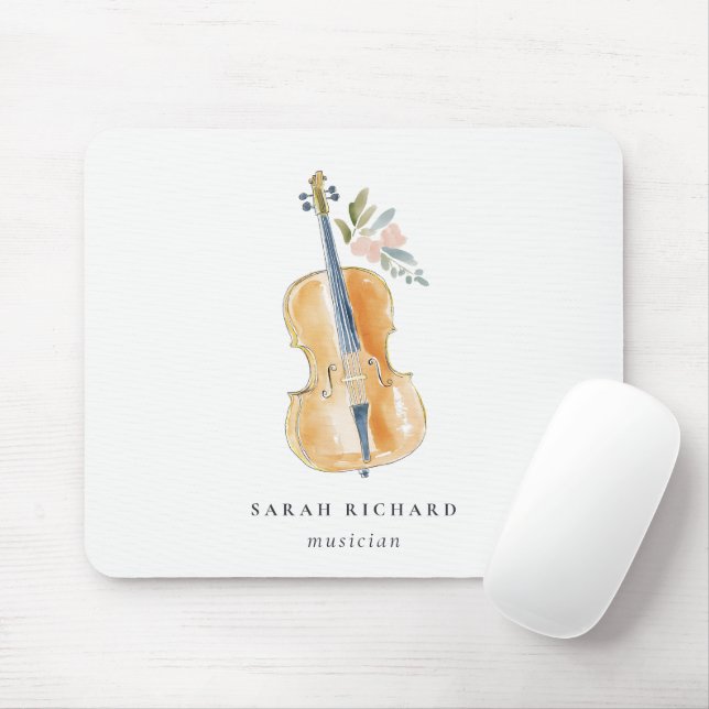 Elegant akvarell gitarr musiker musiklärare musmatta (Med mus)
