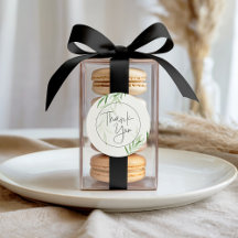 Elegant akvarell grönska bröllop tackkort