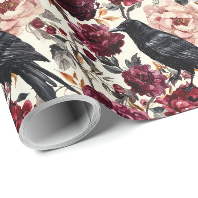 Elegant akvarell Halloween floral Presentpapper (Rullad Hörn)