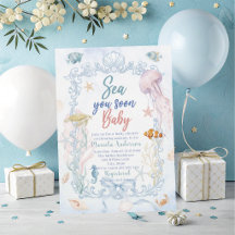 Elegant akvarell Havet dig snart Sommar Ocean Bebi