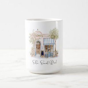 Elegant akvarell Hon sa oui rosa blommor Brida Kaffemugg