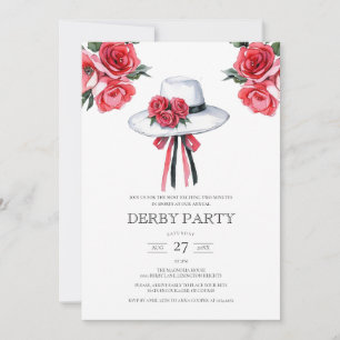 Elegant akvarell Kentucky Derby-inbjudan Dam Inbjudningar