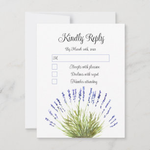 Elegant akvarell Lavendel Ört Blommig Bröllop R OSA Kort