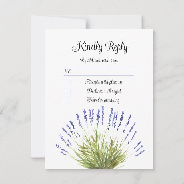 Elegant akvarell Lavendel Ört Blommig Bröllop R OSA Kort (Framsida)