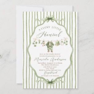 Elegant akvarell liten shamrockst Patricks Baby Inbjudningar