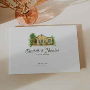 Elegant akvarell-lokalillustration Bröllop Gästböcker