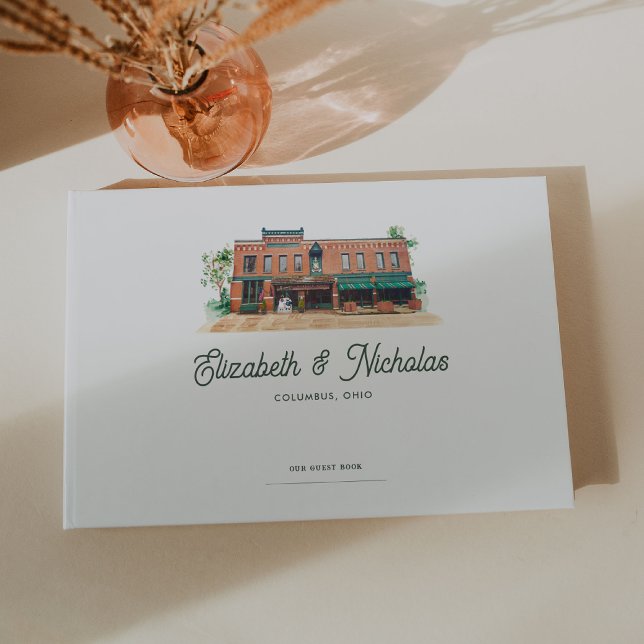 Elegant akvarell-lokalillustration Bröllop Gästböcker (Skapare uppladdad)