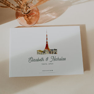 Elegant akvarell-lokalillustration Bröllop Gästböcker