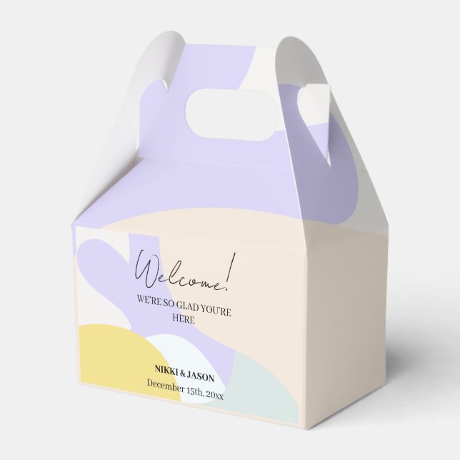 Elegant akvarell Modern Minimal Bröllops Hälsning  Presentaskar (Framsidan Sidan)