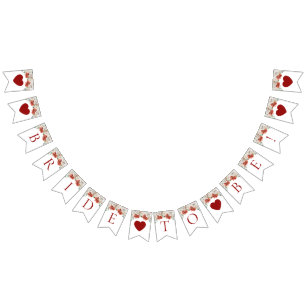 Elegant akvarell röd blomster vinter brud att bli vimplar