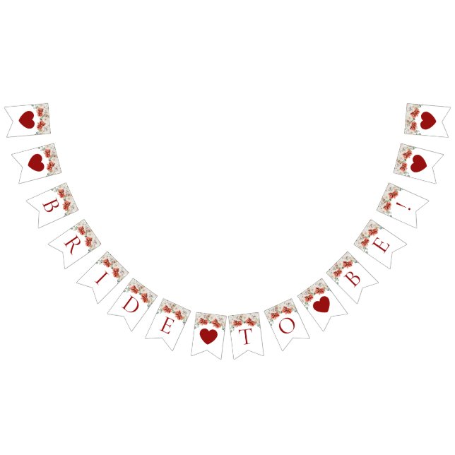 Elegant akvarell röd blomster vintern Brud att bli Vimplar (Alla)