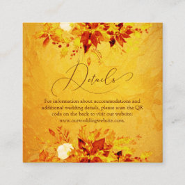 Elegant akvarell Röd Poinsettia QR-kod Bröllop Tilläggskort