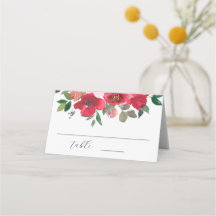 Elegant akvarell Röd ros Blommig Bröllop