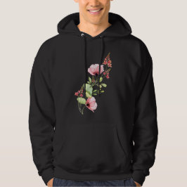 Elegant akvarell rosa blomsterbukett konst hoodie