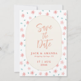Elegant akvarell rosa blomsterlig bröllops kallels inbjudningar