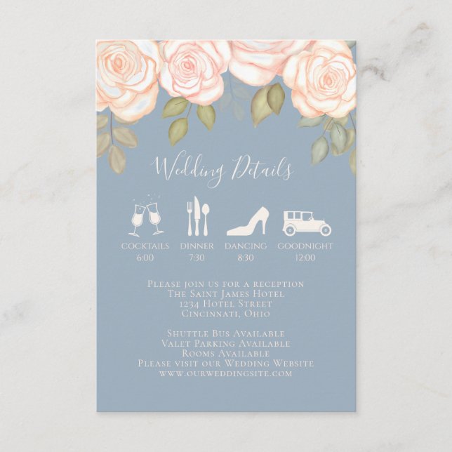 Elegant akvarell rosaktig blomster kalligrafi foto tilläggskort (Framsida)
