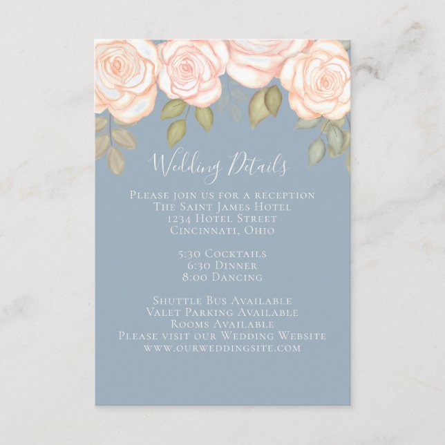 Elegant akvarell rosaktig blomster kalligrafi foto tilläggskort (Framsida)