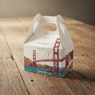 Elegant akvarell San Francisco-bröllop Presentaskar