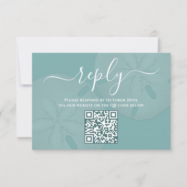 Elegant akvarell strand sanddollar QR-kod OSA Kort (Framsida)