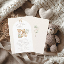 Elegant akvarell Teddybjörn könsbestämning Baby S